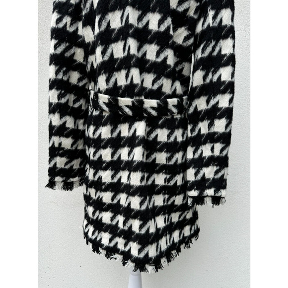 L' Agence Houndstooth print trench coat jacket black & white Sz. 8 New with tags - Picture 9 of 15